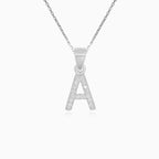 Sterling Silver Zircon Letter A Pendant