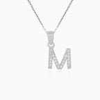 Sterling Silver Pavé Letter M Pendant