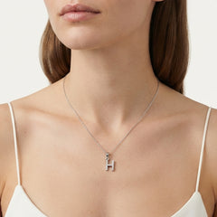 Sterling Silver Pavé Letter H Pendant