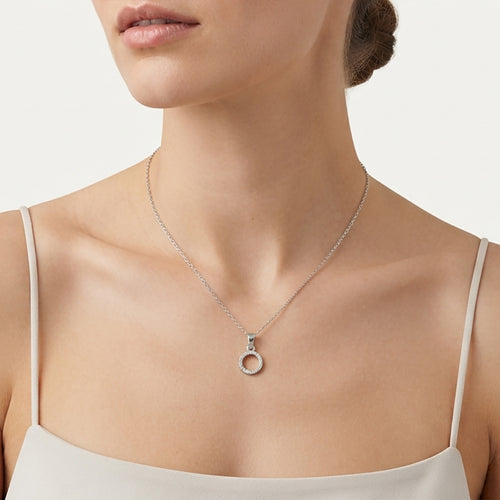 Sterling Silver Pavé Letter O Pendant