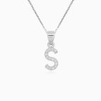 Sterling Silver Pavé Letter S Pendant