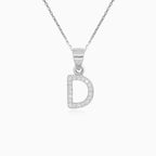 Sterling Silver Pavé Letter D Pendant