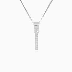Sterling Silver Pavé Letter I Pendant