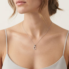 Sterling Silver Pavé Letter  C Pendant
