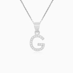 Sterling Silver Pavé Letter G Pendant