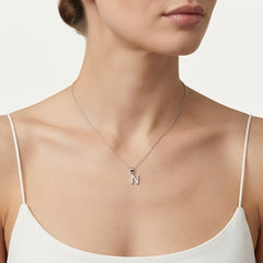 Sterling Silver Pavé Letter N Pendant