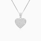 Sterling Silver Pavé Heart Pendant