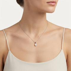 Sterling Silver Oval Opal Pendant