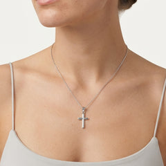 Unisex Sterling Silver Cross Pendant