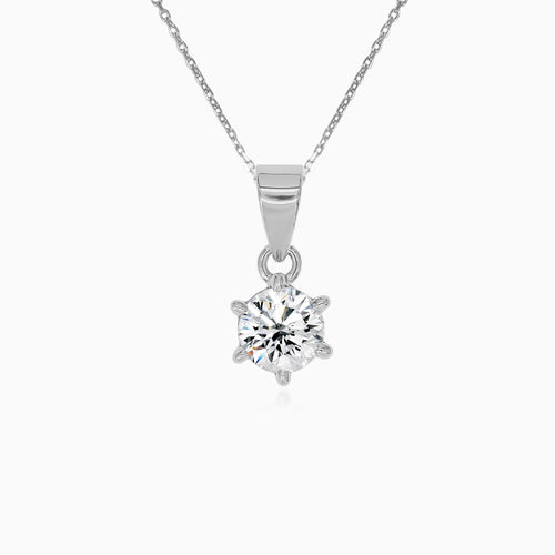 Sterling Silver Round Zircon Pendant