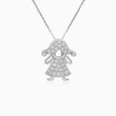 Sterling Silver Girl Pendant Necklace