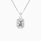 Sterling Silver Emerald Cut Zirconia Pendant