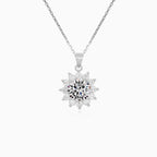 Sterling Silver Floral Halo Pendant
