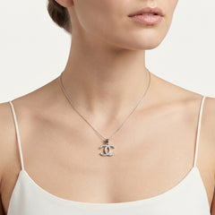 Sterling Silver Pavé Symbol Pendant
