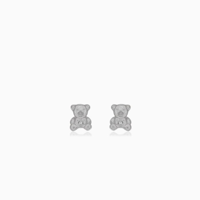 Sterlingsilber-Steckerohrringe im Teddybär-Design