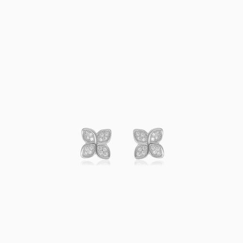 Sterling silver clover stud earrings