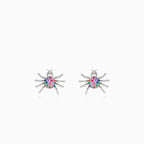 Sterling silver spider stud earrings