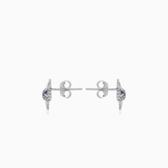 Sterling silver spider stud earrings