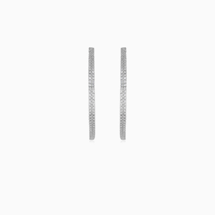 Sterling-Silber-Doppelreihen-Creolen