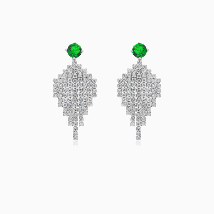 Sterling silver emerald drop earrings