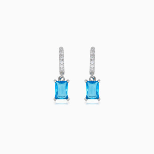 Sterling silver earrings with blue topaz elegance