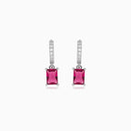 Sterling silver earrings with ruby elegance