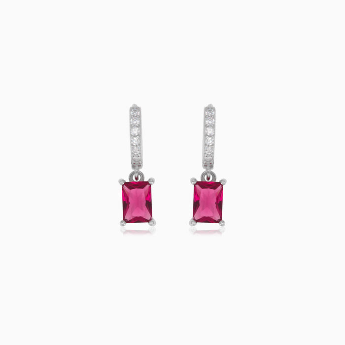 Pendientes de plata de ley con elegancia de rubí