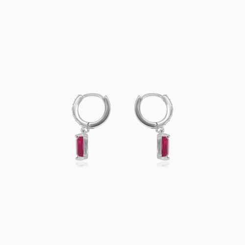 Sterling silver earrings with ruby elegance