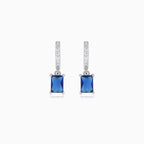 Sterling silver earrings with sapphire elegance