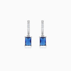 Sterling silver earrings with sapphire elegance