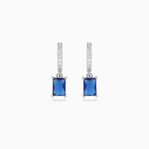 Sterling silver earrings with sapphire elegance