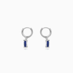 Sterling silver earrings with sapphire elegance