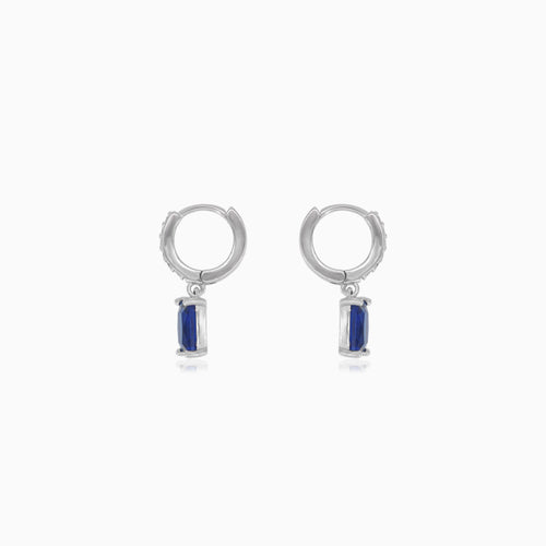 Sterling silver earrings with sapphire elegance