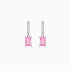 Sterling silver earrings with rose quartz elegance