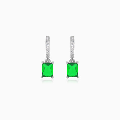 Sterling silver earrings with emerald elegance