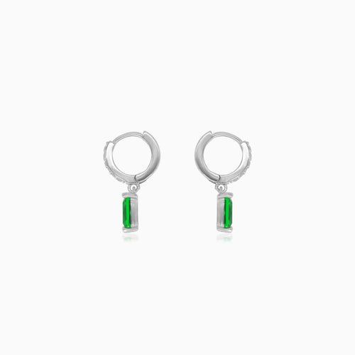 Sterling silver earrings with emerald elegance