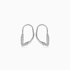 Sterling silver halo white opal earrings