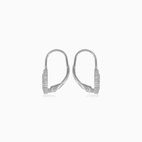 Sterling silver halo white opal earrings