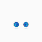 Sterling silver blue opal stud earrings