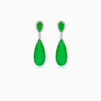 Sterling silver emerald dangling earrings