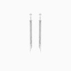 Long sterling silver dangling earrings