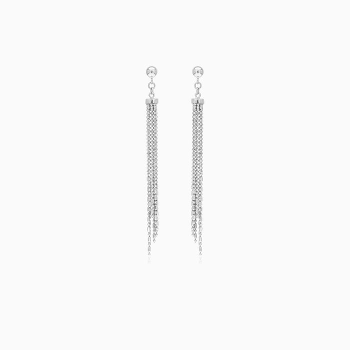 Long sterling silver dangling earrings