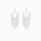 Stylish sterling silver dangling earrings