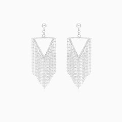 Stylish sterling silver dangling earrings