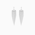 Simple sterling silver dangling earrings without stones