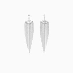 Simple sterling silver dangling earrings without stones