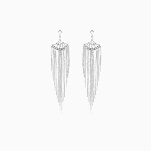 Simple sterling silver dangling earrings without stones