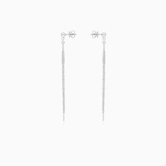 Simple sterling silver dangling earrings without stones