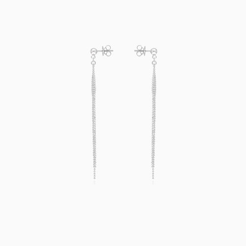 Simple sterling silver dangling earrings without stones