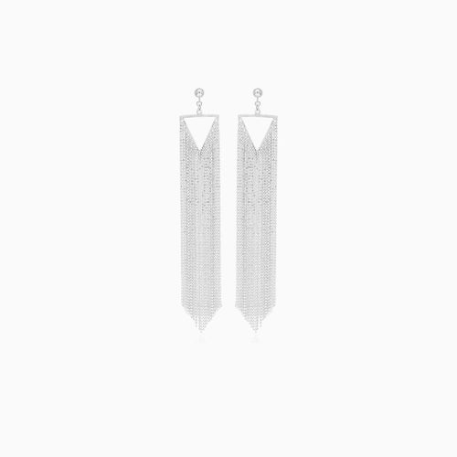 Sterling silver dangling earrings without stones